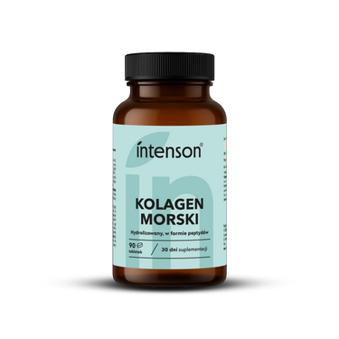 Kolagen morski Anti-Age z kwasem hialuronowym i witaminą C 500 mg, 90 tabletek - Intenson.pl